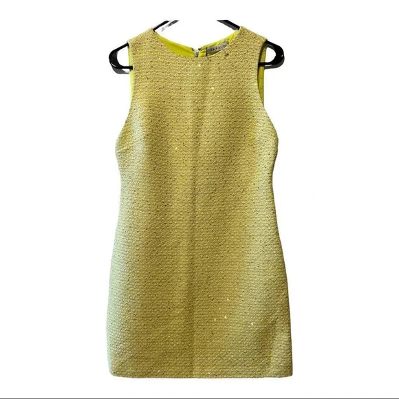 Alice + Olivia sequin neon tweed mini dress 4 NWT - Picture 3 of 16